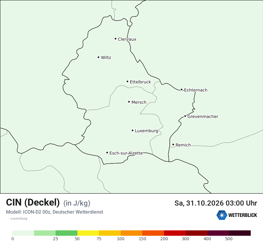 Modellkarte ICON-D2 – cin – luxemburg