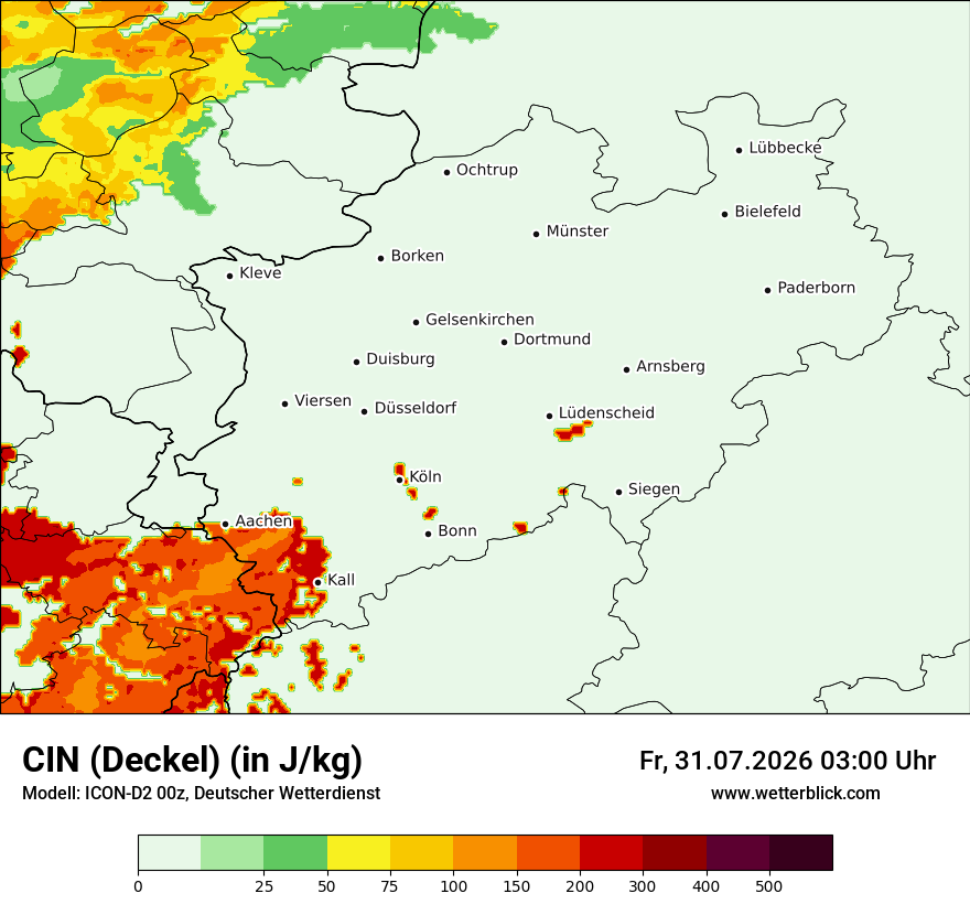 Modellkarte ICON-D2 – cin – nrw