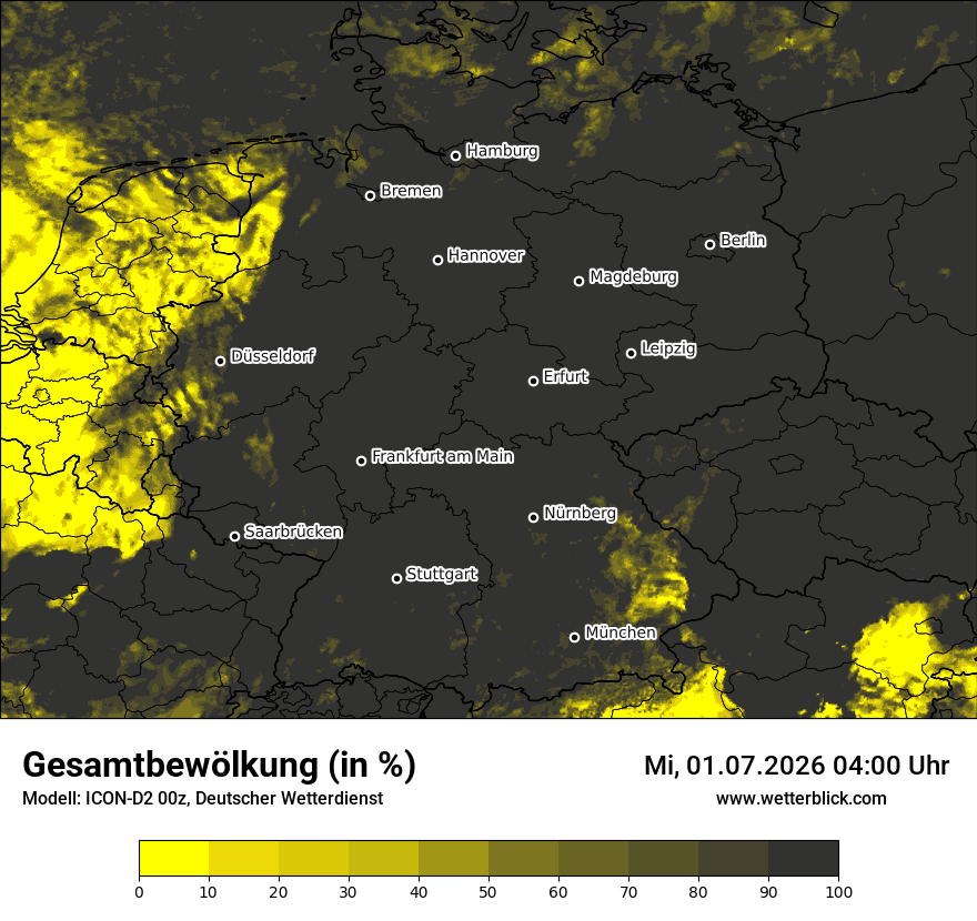 Modellkarte ICON-D2 – clct – deutschland