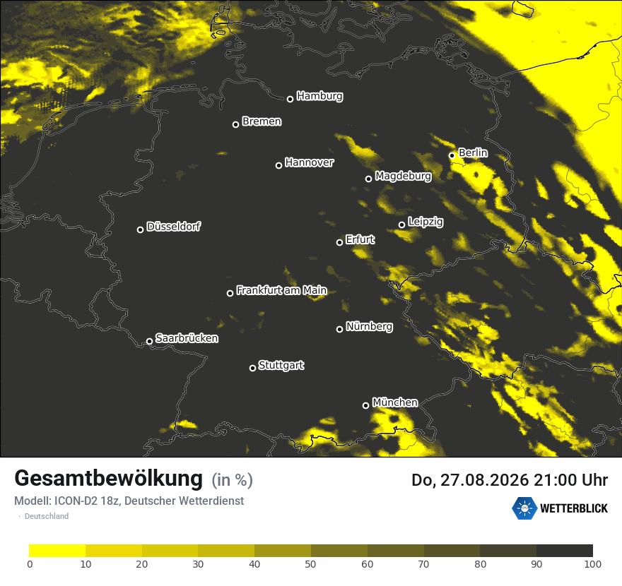 Modellkarte ICON-D2 – clct – deutschland