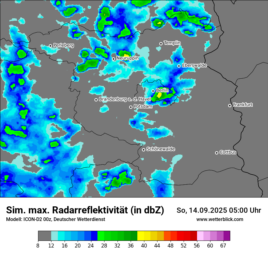 Modellkarten Simuliertes Radarbild
