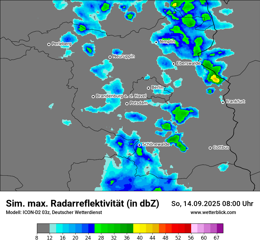 Modellkarten Simuliertes Radarbild
