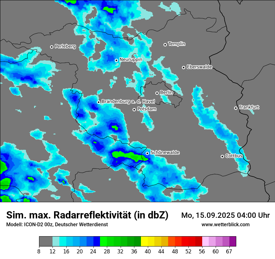 Modellkarten Simuliertes Radarbild