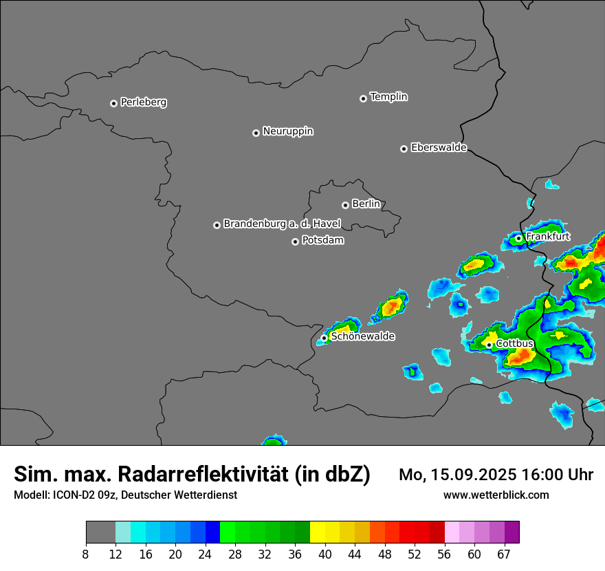 Modellkarten Simuliertes Radarbild