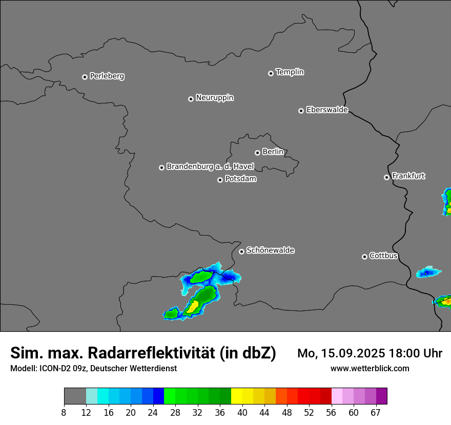 Modellkarten Simuliertes Radarbild