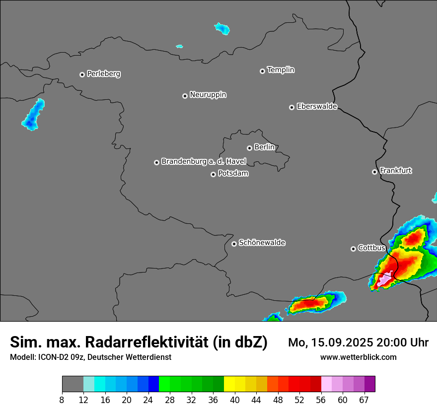 Modellkarten Simuliertes Radarbild