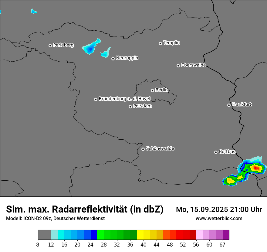 Modellkarten Simuliertes Radarbild