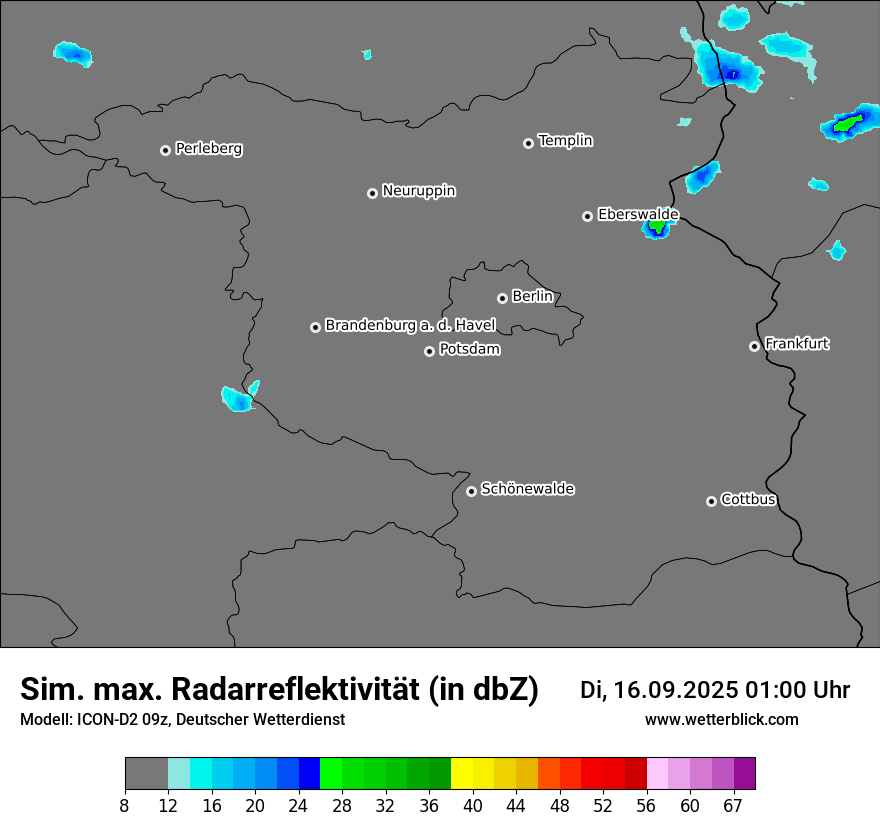 Modellkarten Simuliertes Radarbild