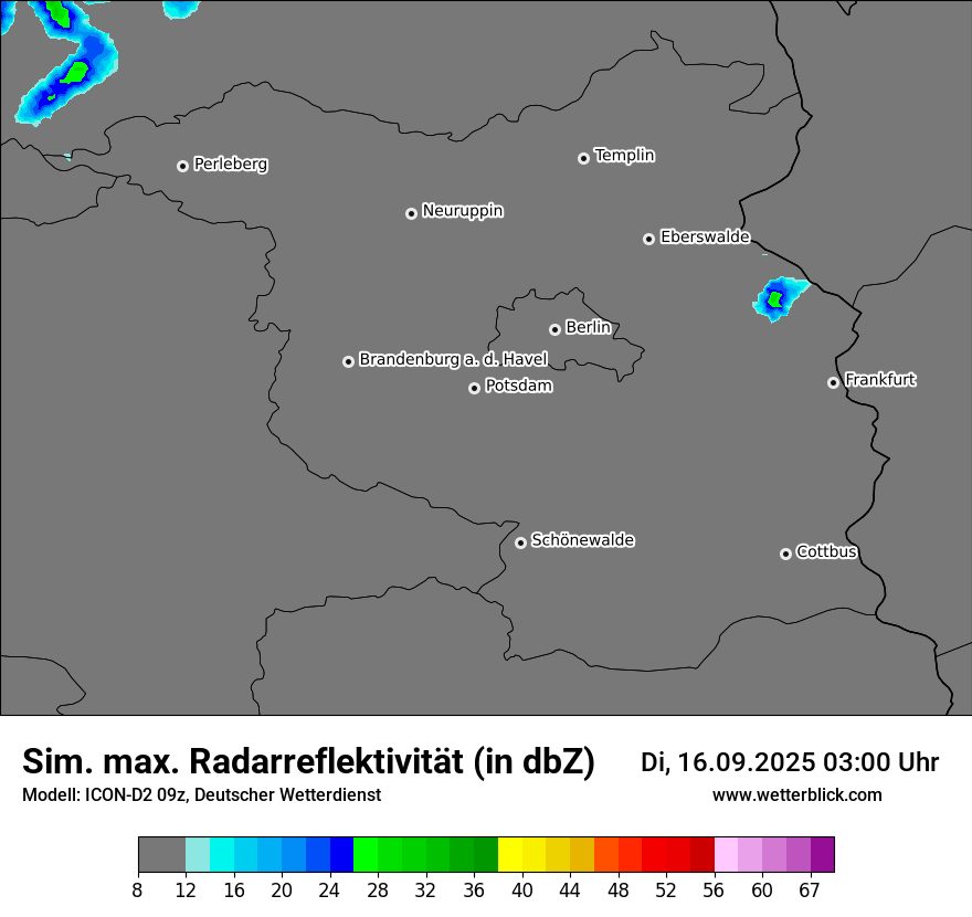 Modellkarten Simuliertes Radarbild