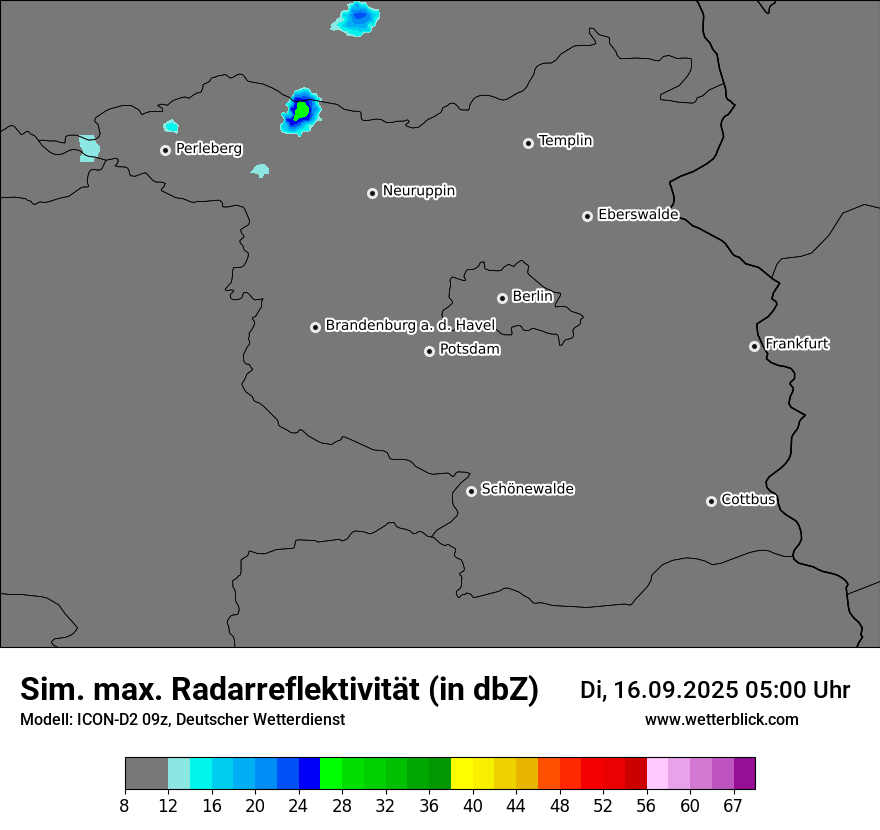 Modellkarten Simuliertes Radarbild