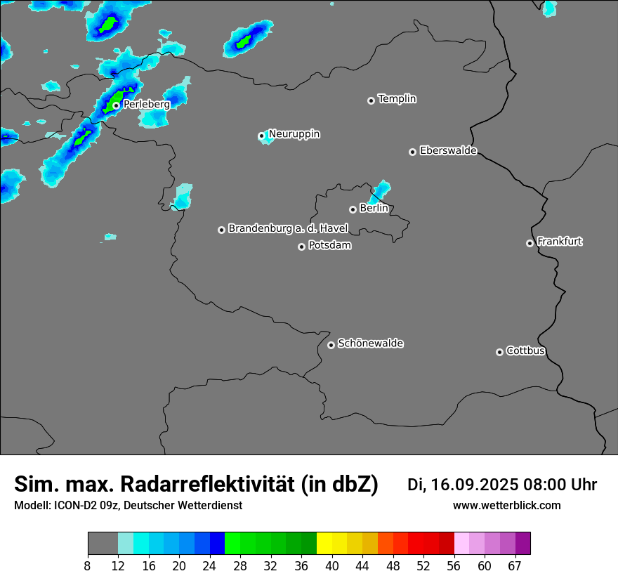 Modellkarten Simuliertes Radarbild