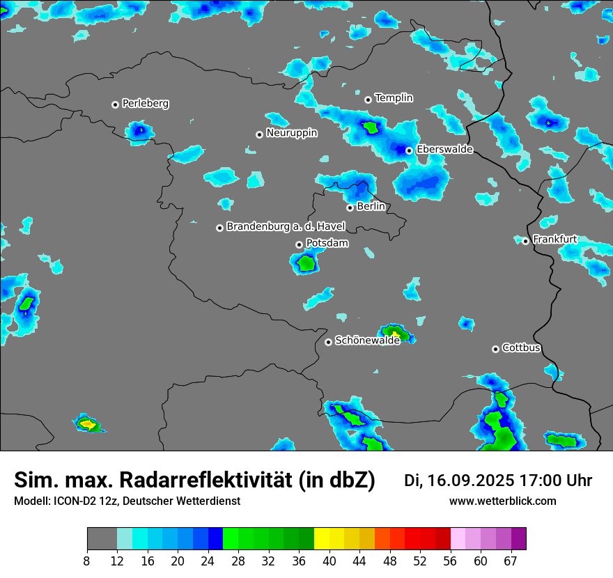 Modellkarten Simuliertes Radarbild