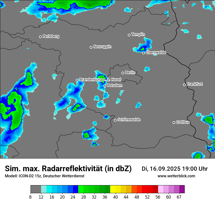 Modellkarten Simuliertes Radarbild