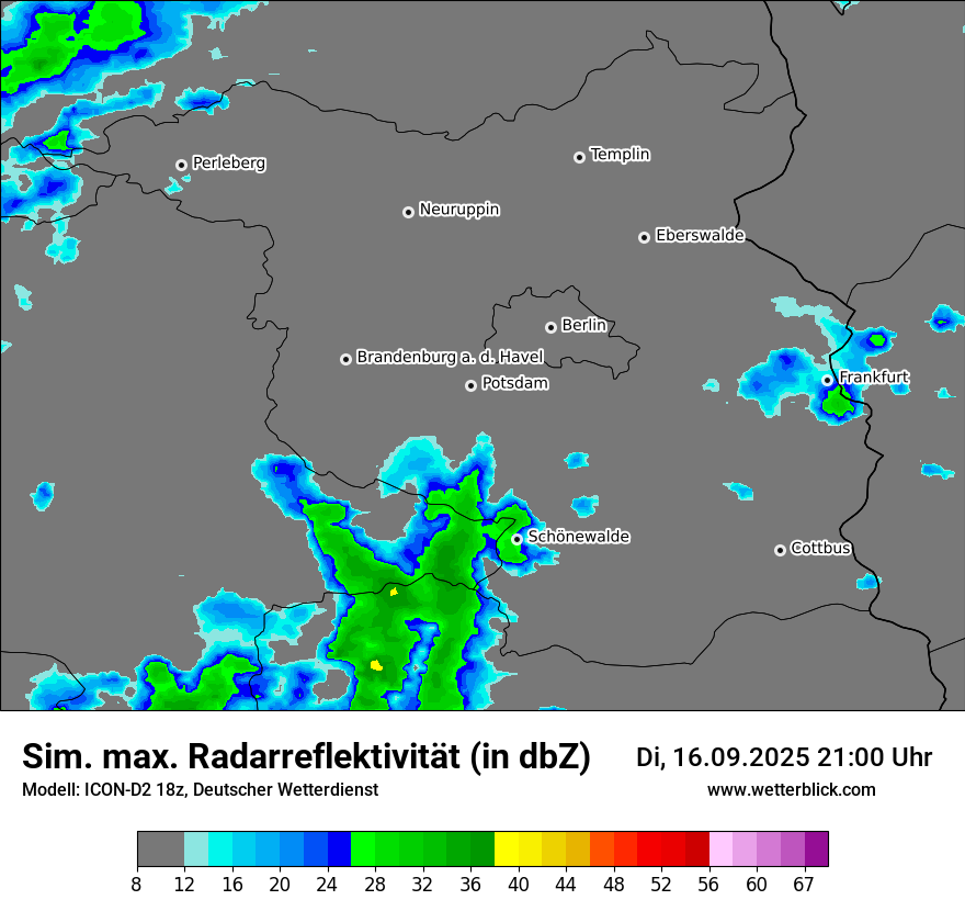 Modellkarten Simuliertes Radarbild