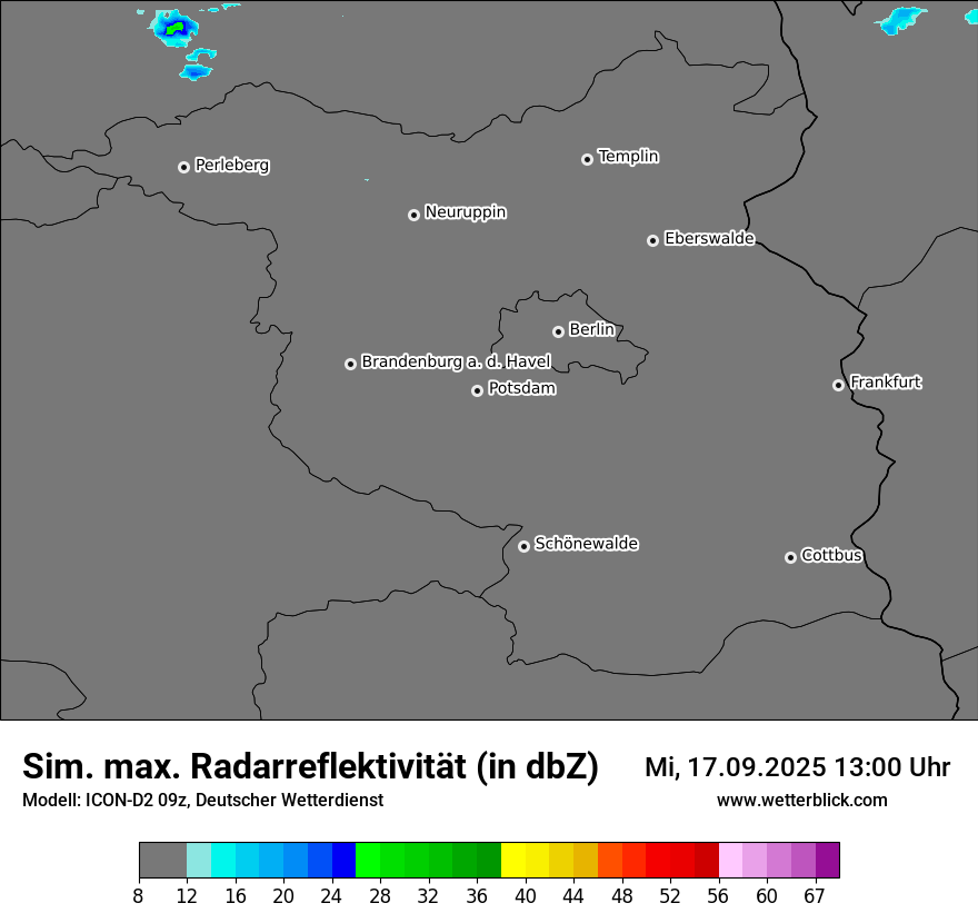 Modellkarten Simuliertes Radarbild