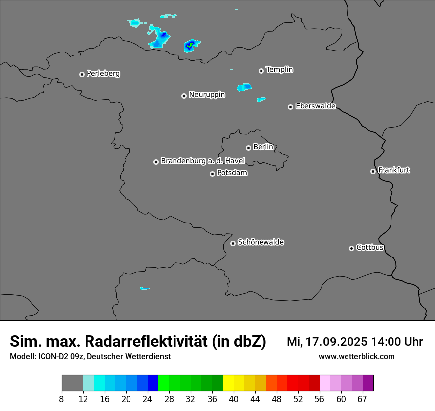 Modellkarten Simuliertes Radarbild