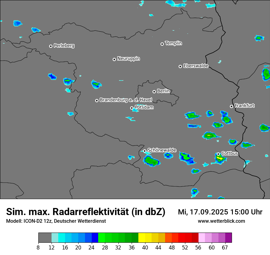 Modellkarten Simuliertes Radarbild