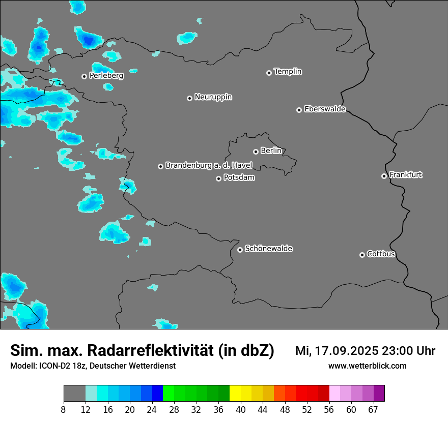 Modellkarten Simuliertes Radarbild