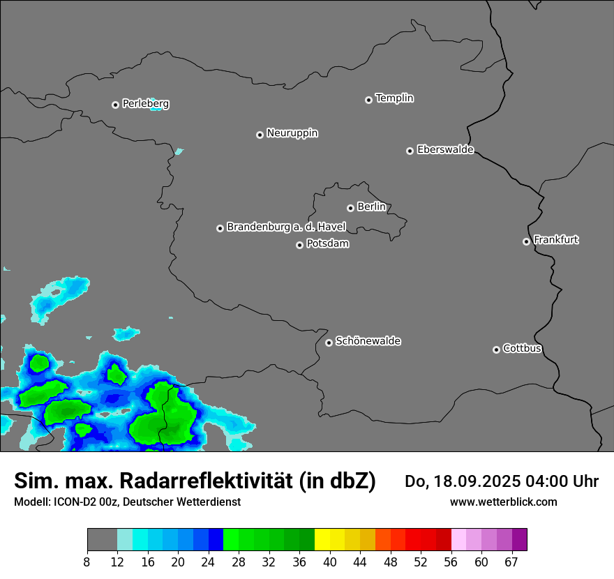 Modellkarten Simuliertes Radarbild