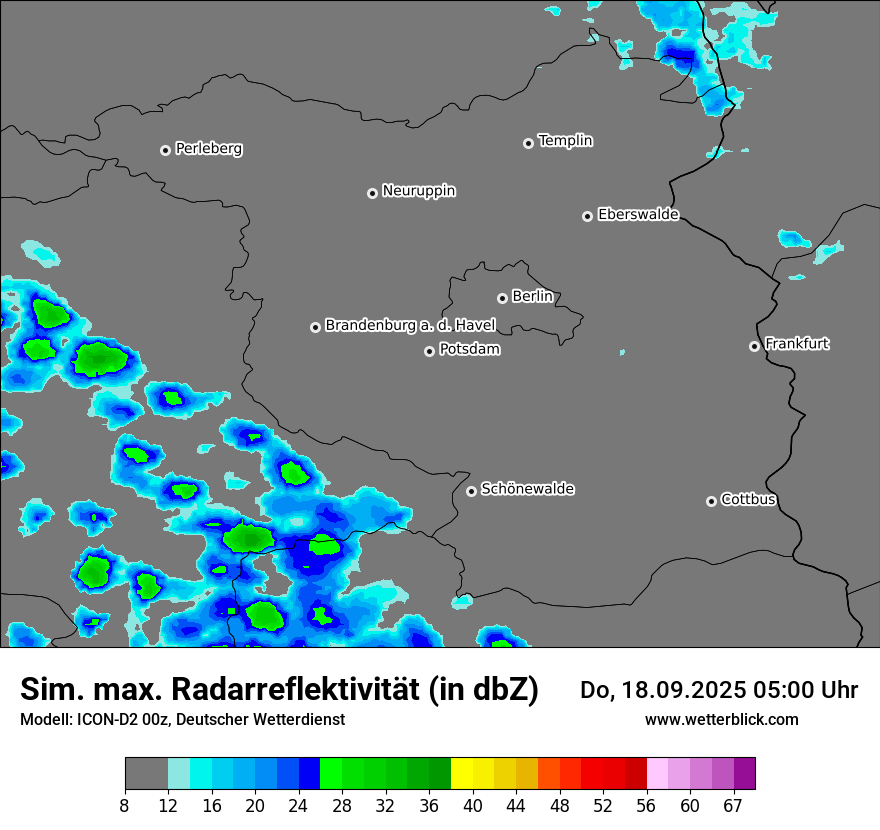 Modellkarten Simuliertes Radarbild