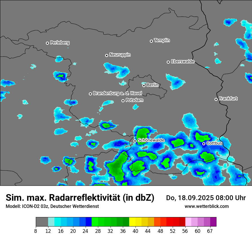 Modellkarten Simuliertes Radarbild