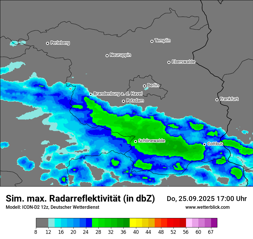 Modellkarten Simuliertes Radarbild