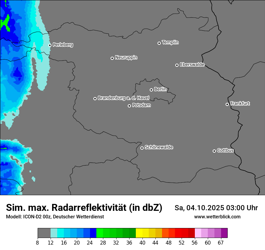 Modellkarten Simuliertes Radarbild