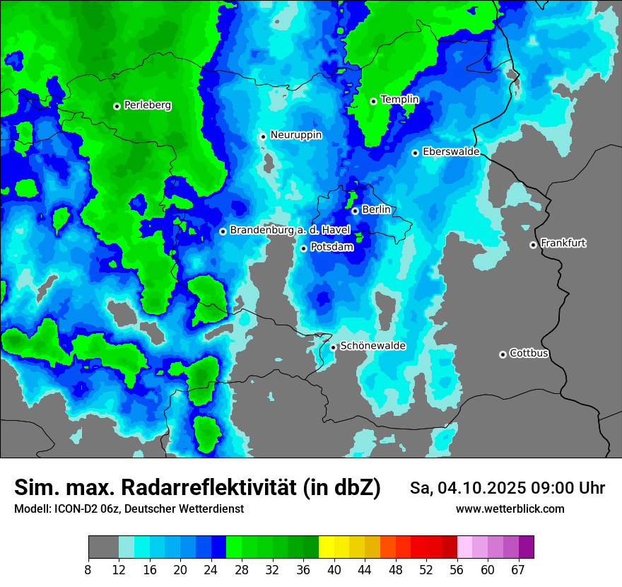 Modellkarten Simuliertes Radarbild