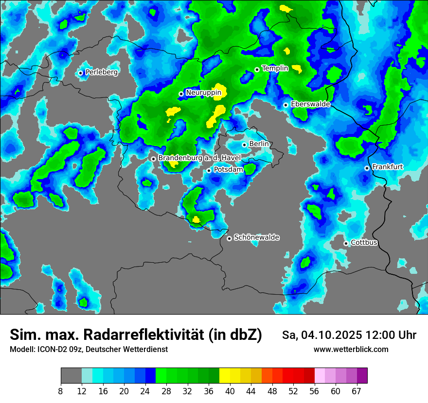 Modellkarten Simuliertes Radarbild