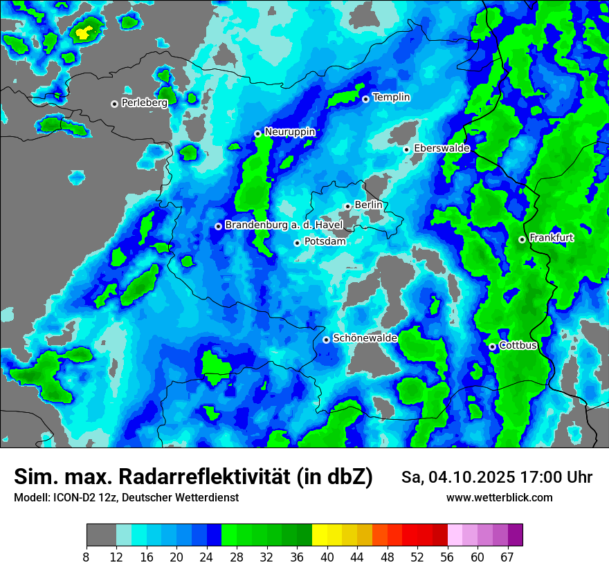 Modellkarten Simuliertes Radarbild