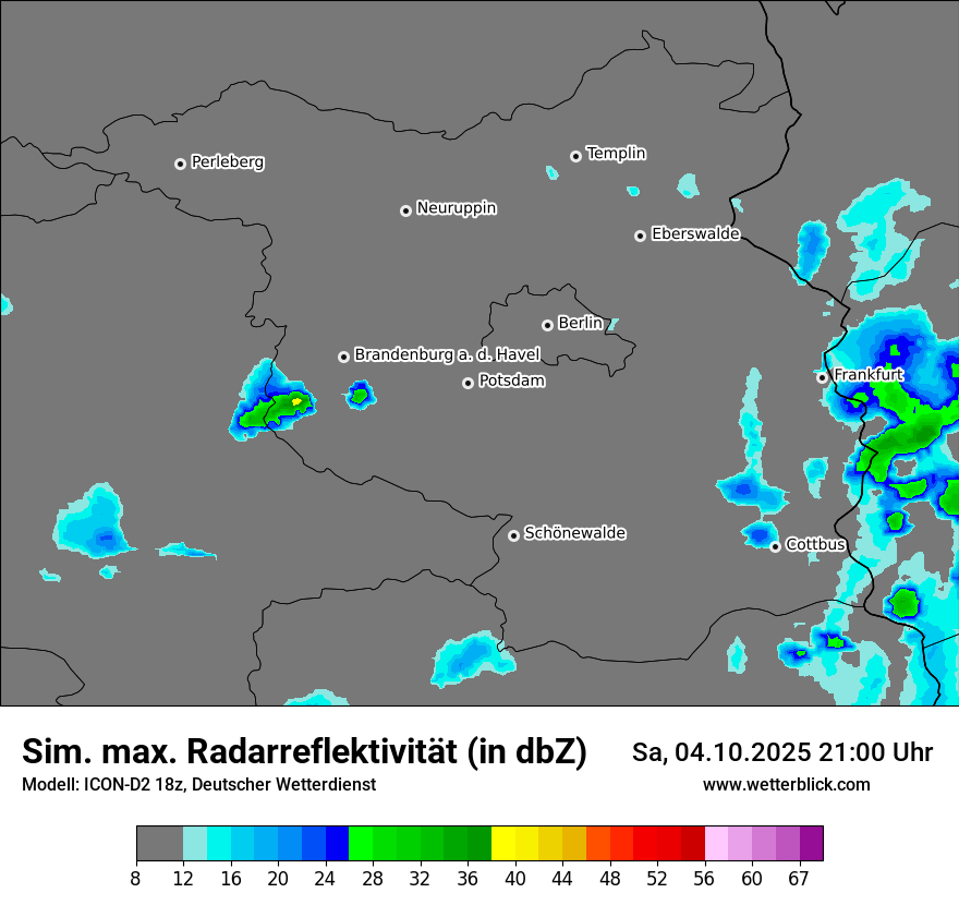 Modellkarten Simuliertes Radarbild
