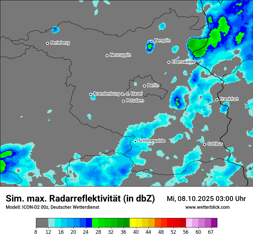 Modellkarten Simuliertes Radarbild