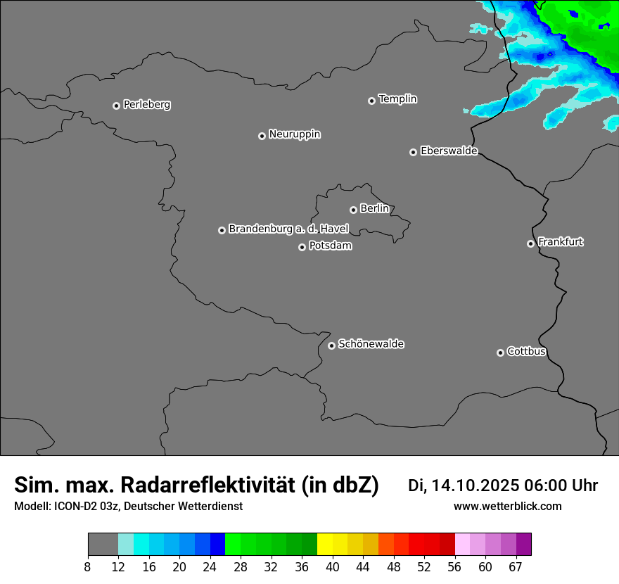 Modellkarten Simuliertes Radarbild