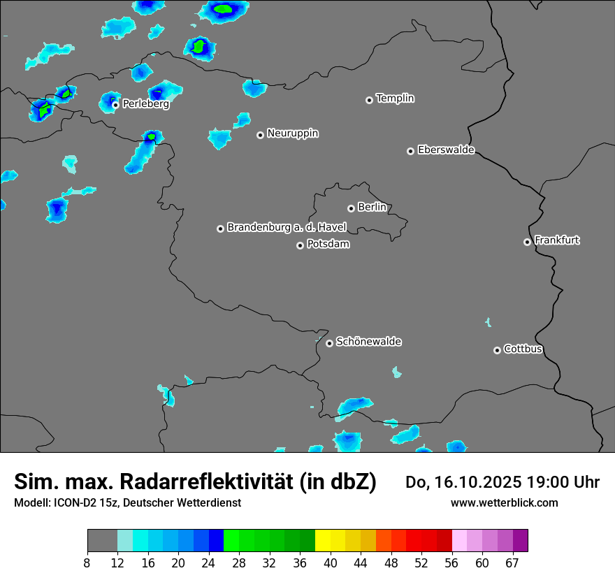 Modellkarten Simuliertes Radarbild