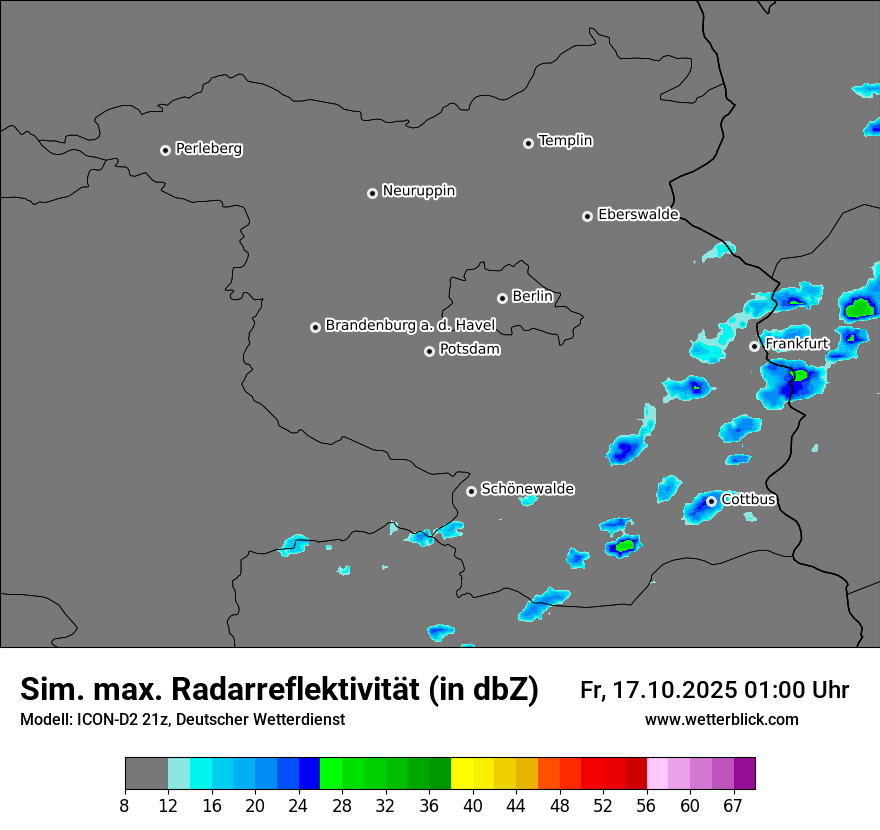 Modellkarten Simuliertes Radarbild