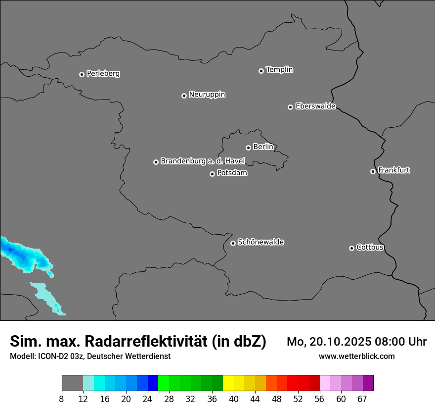 Modellkarten Simuliertes Radarbild