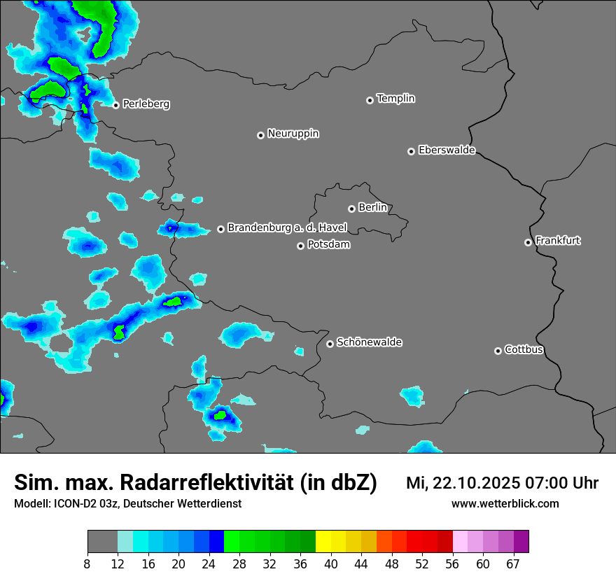 Modellkarten Simuliertes Radarbild