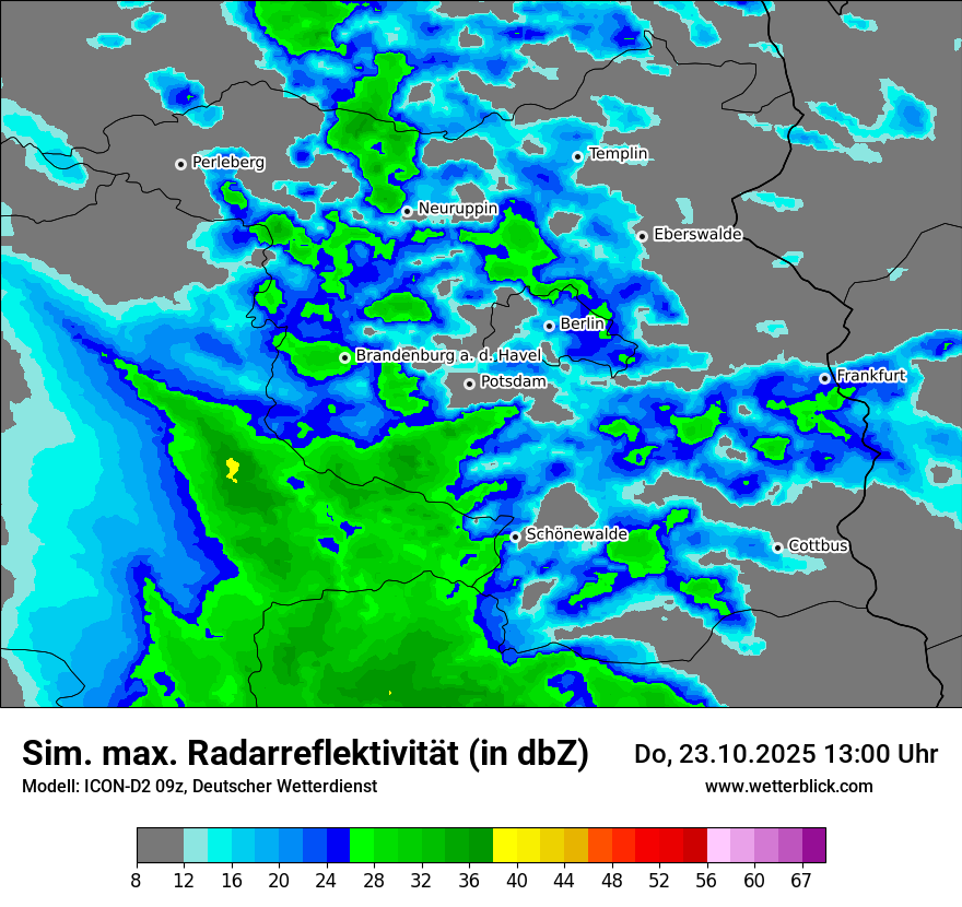 Modellkarten Simuliertes Radarbild