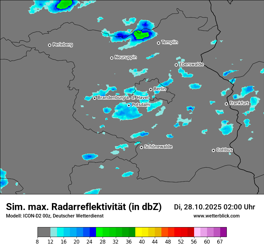 Modellkarten Simuliertes Radarbild