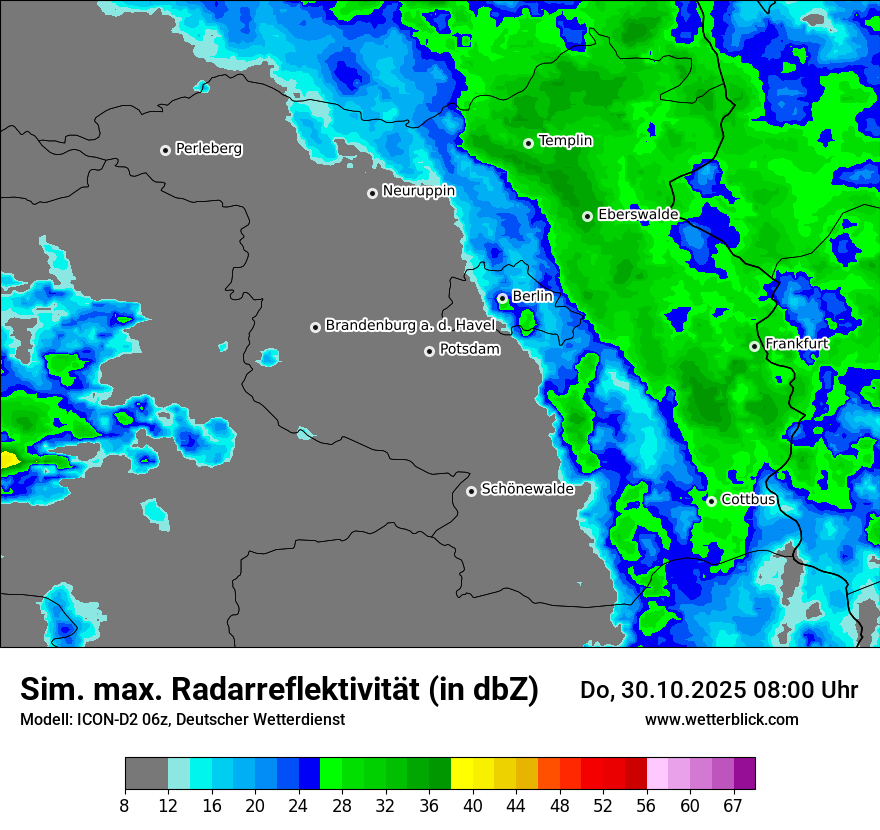 Modellkarten Simuliertes Radarbild