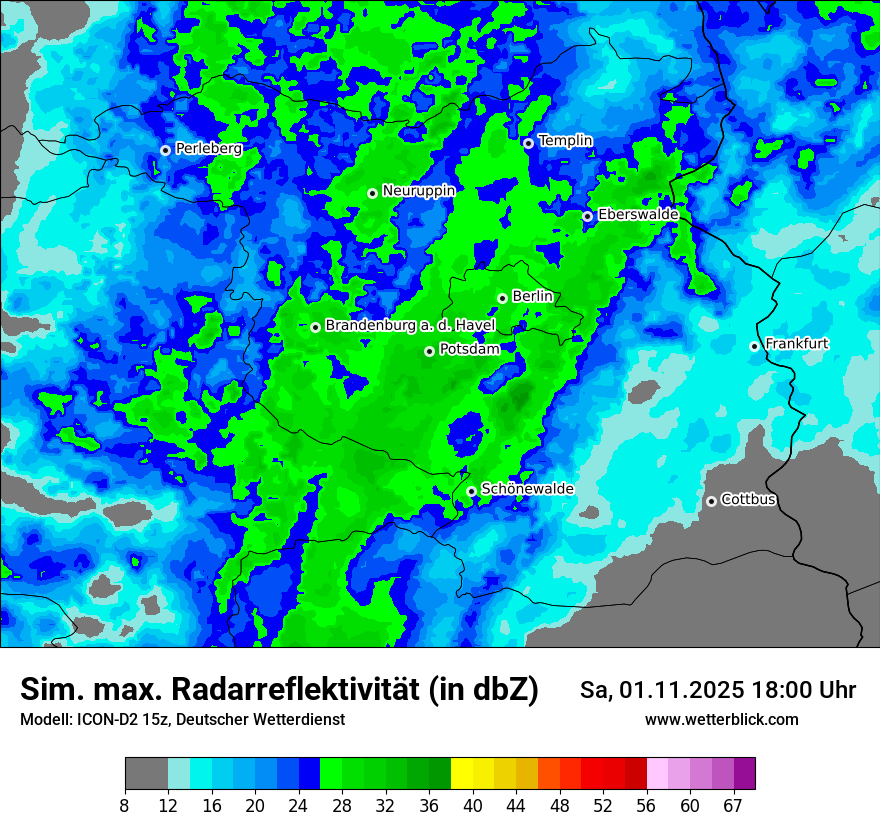 Modellkarten Simuliertes Radarbild