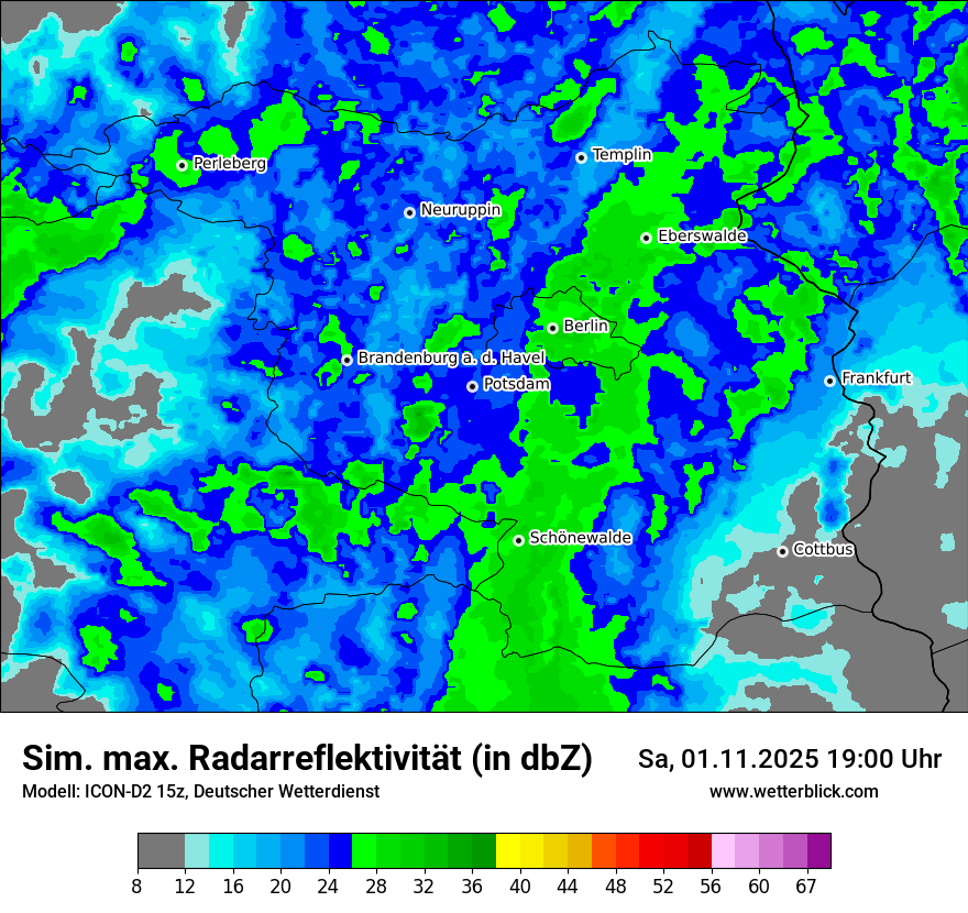 Modellkarten Simuliertes Radarbild