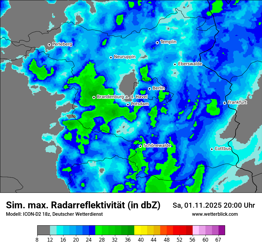 Modellkarten Simuliertes Radarbild