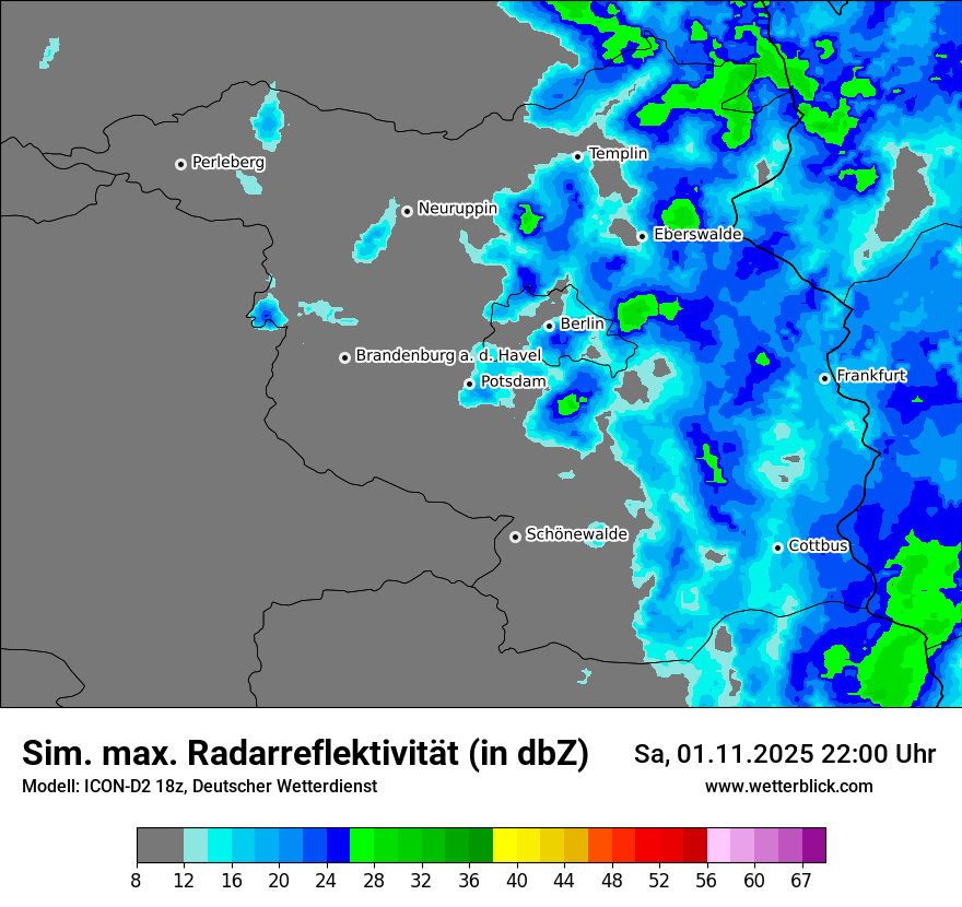 Modellkarten Simuliertes Radarbild