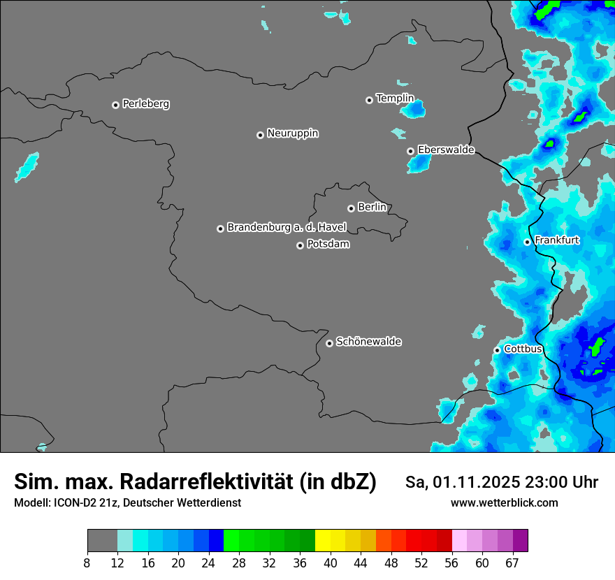Modellkarten Simuliertes Radarbild