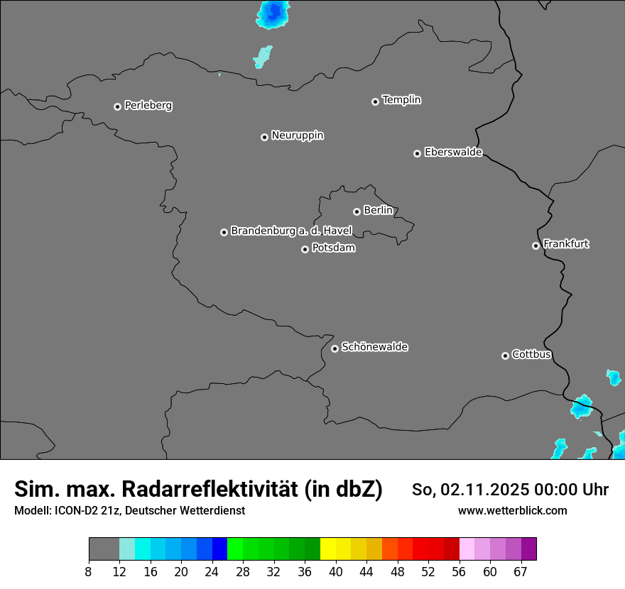 Modellkarten Simuliertes Radarbild