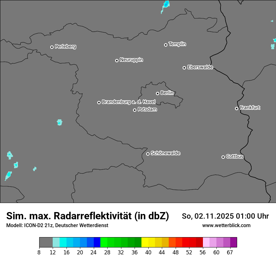 Modellkarten Simuliertes Radarbild