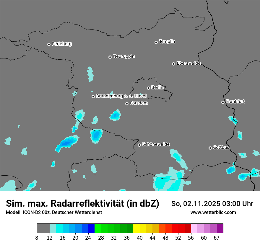 Modellkarten Simuliertes Radarbild