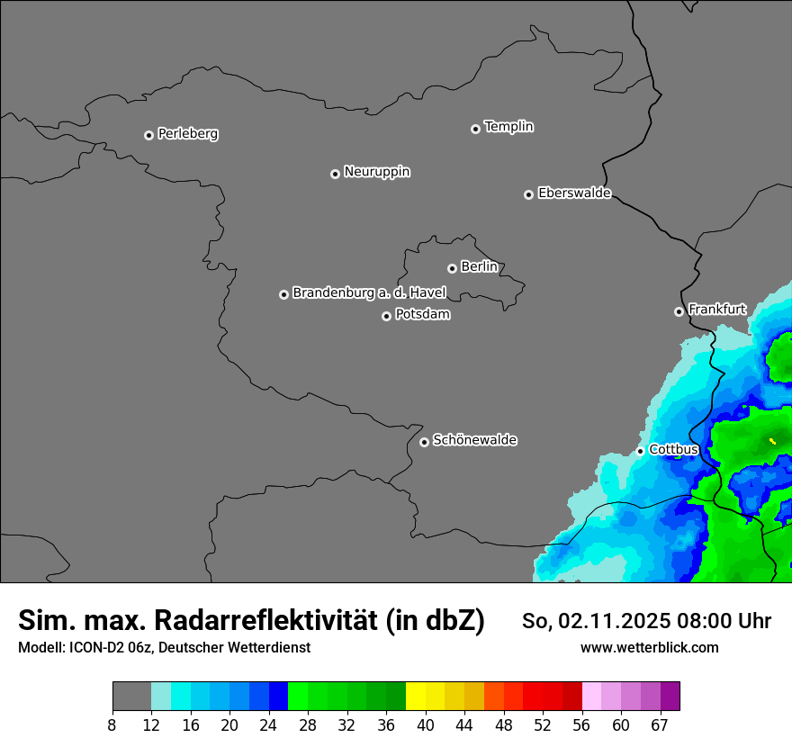 Modellkarten Simuliertes Radarbild