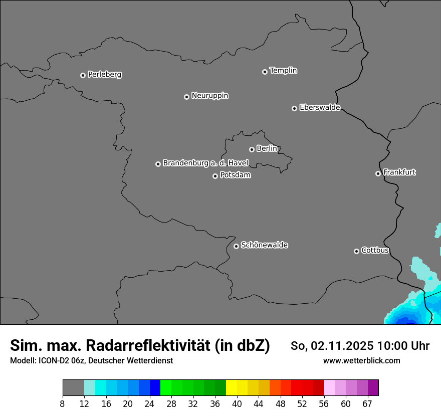 Modellkarten Simuliertes Radarbild